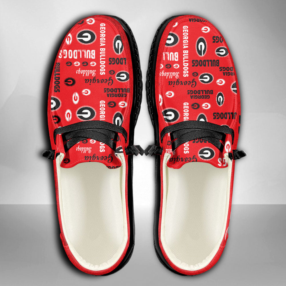 NCAA Georgia Bulldogs Custom Name Hey Dude Shoes 04 M7