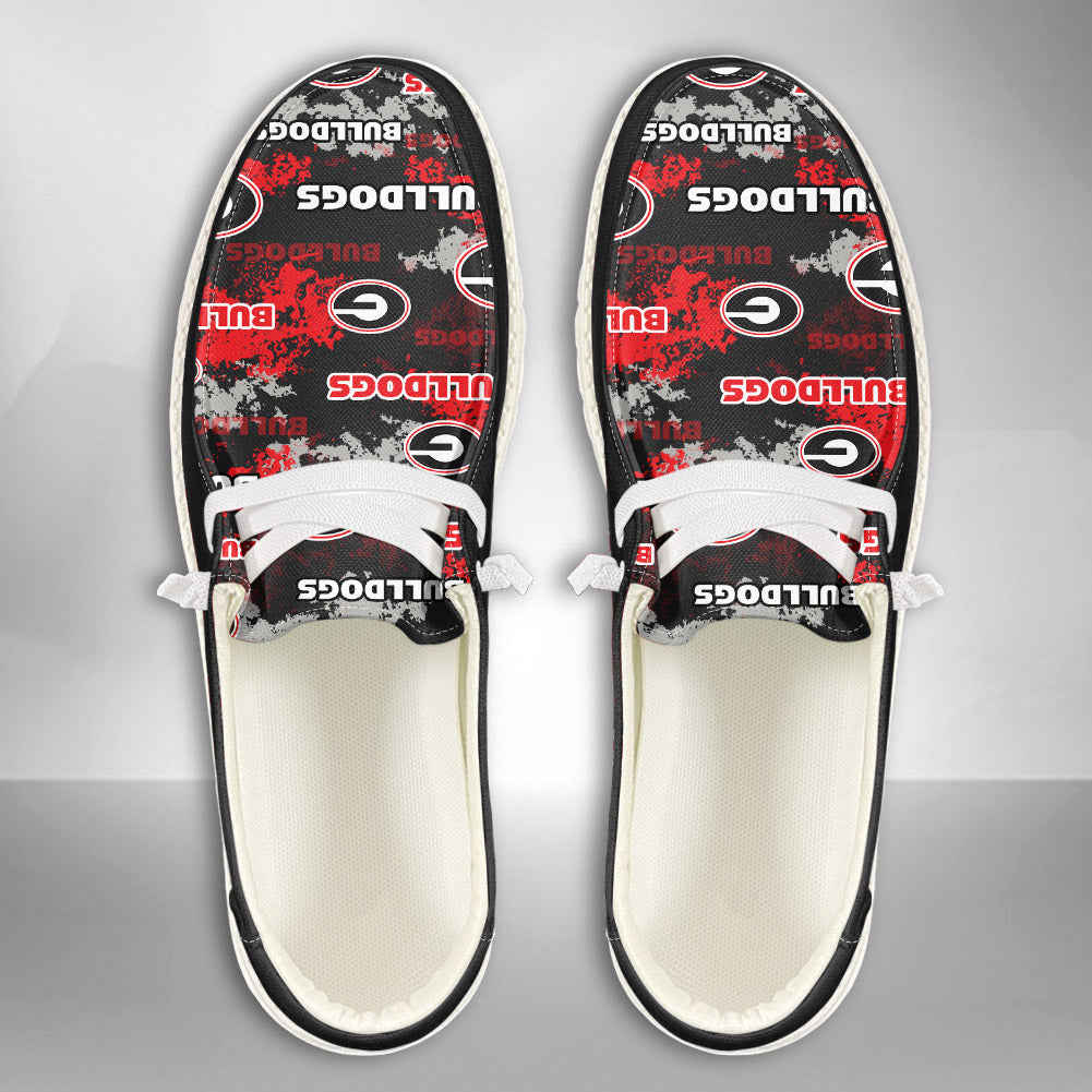 NCAA Georgia Bulldogs Custom Name Hey Dude Shoes 05 M22