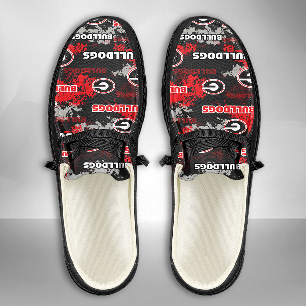 NCAA Georgia Bulldogs Custom Name Hey Dude Shoes 05 M79