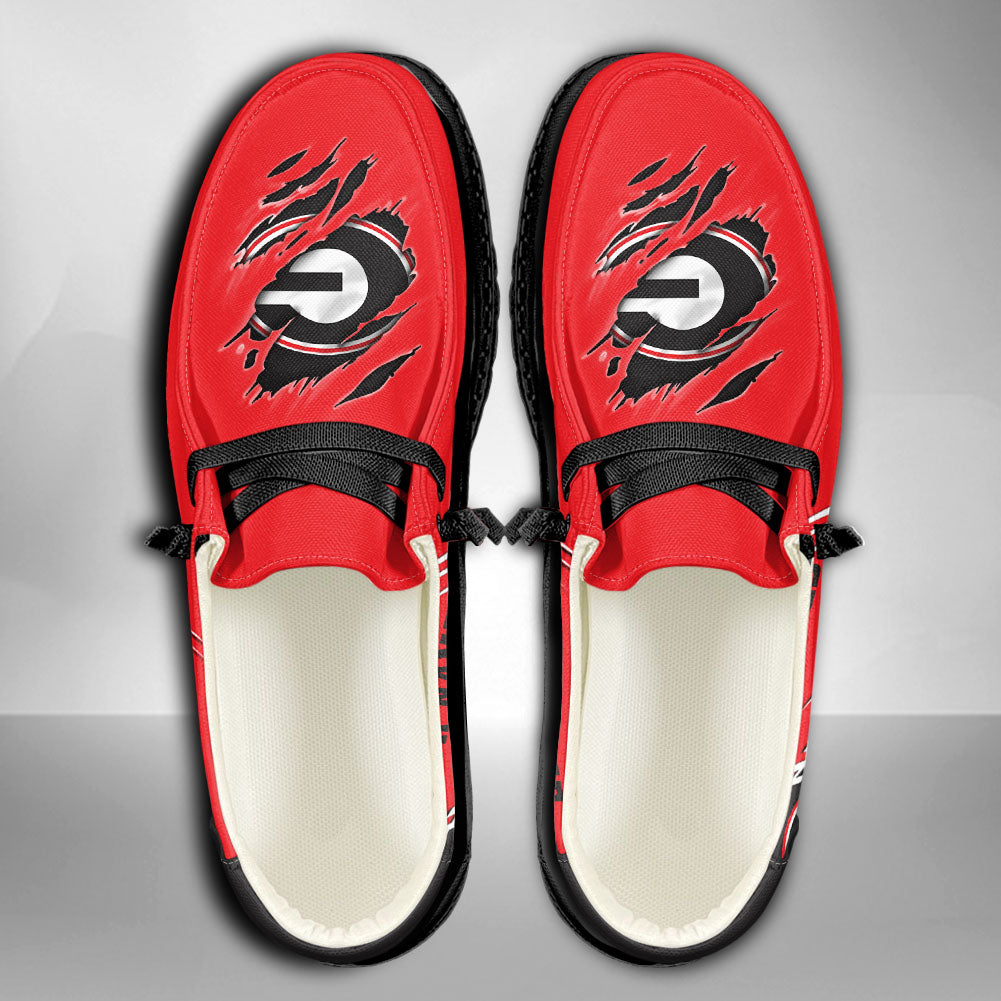 NCAA Georgia Bulldogs Custom Name Hey Dude Shoes 06