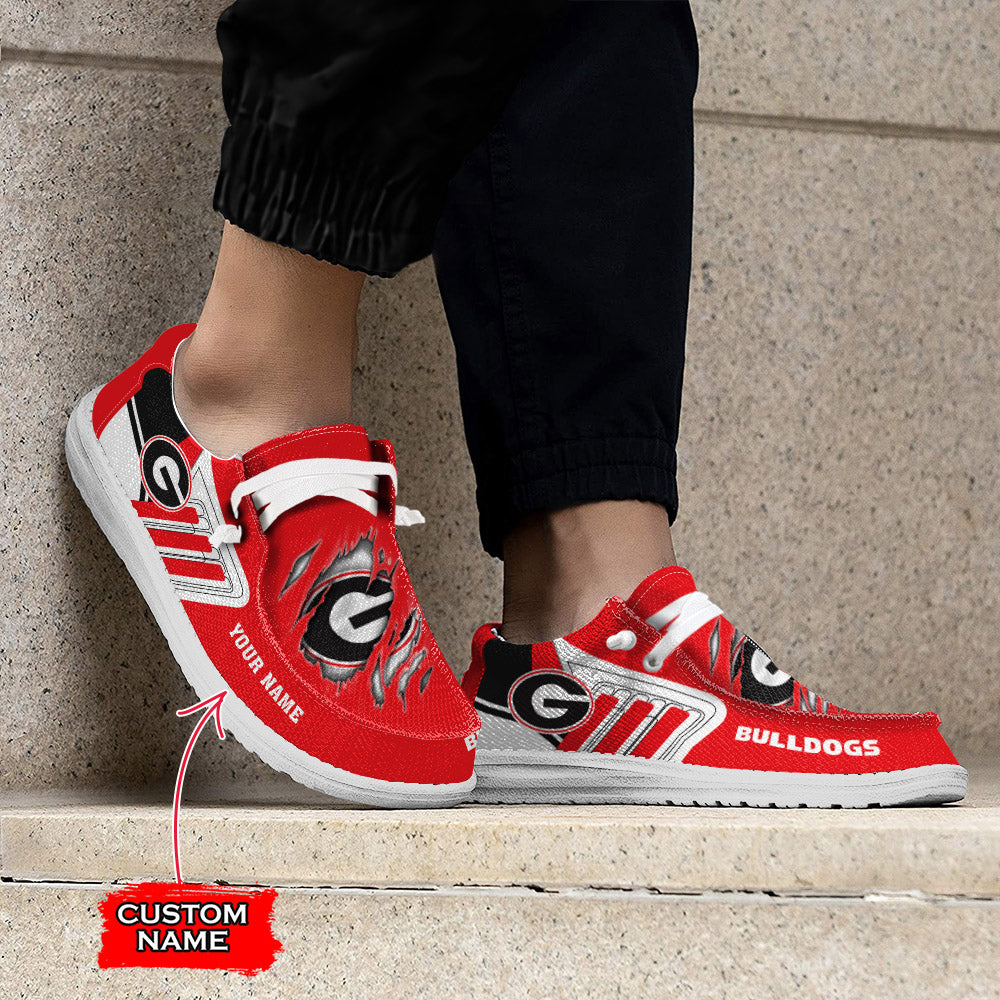 NCAA Georgia Bulldogs Custom Name Hey Dude Shoes 07 M7