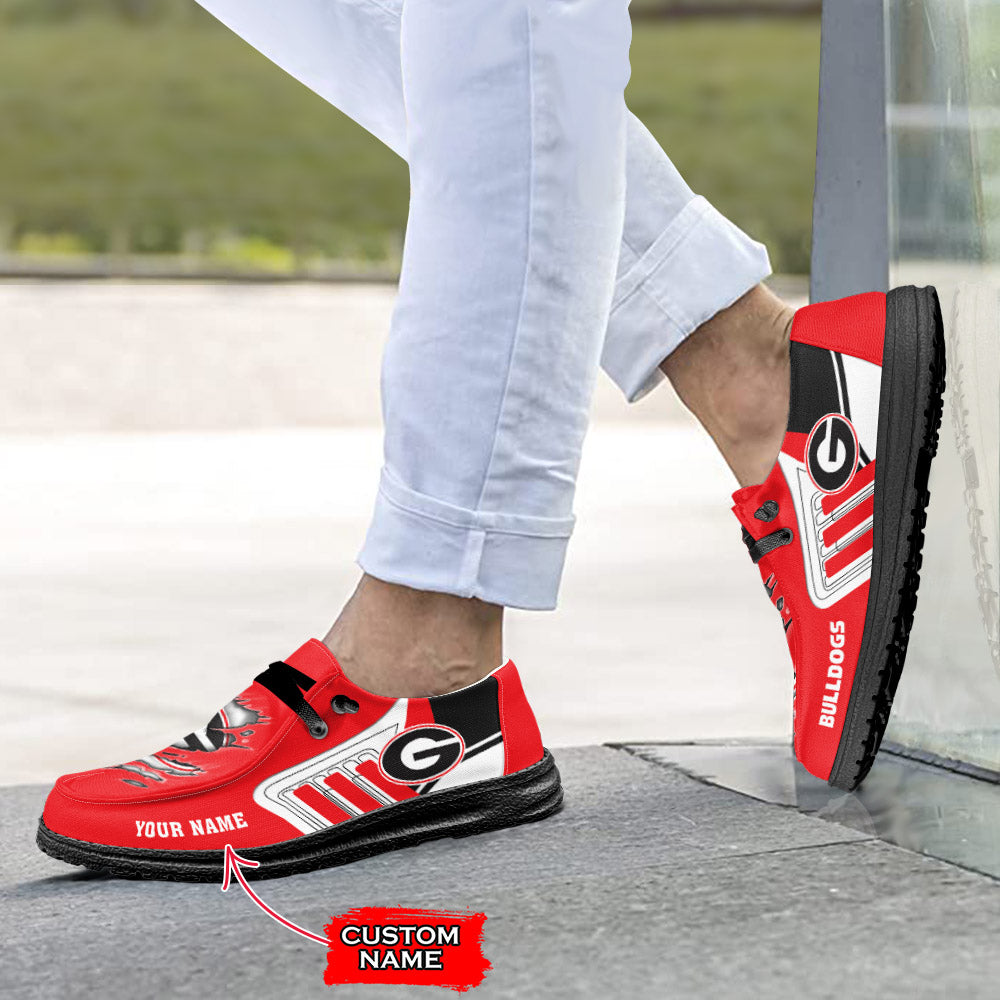NCAA Georgia Bulldogs Custom Name Hey Dude Shoes 07 M7