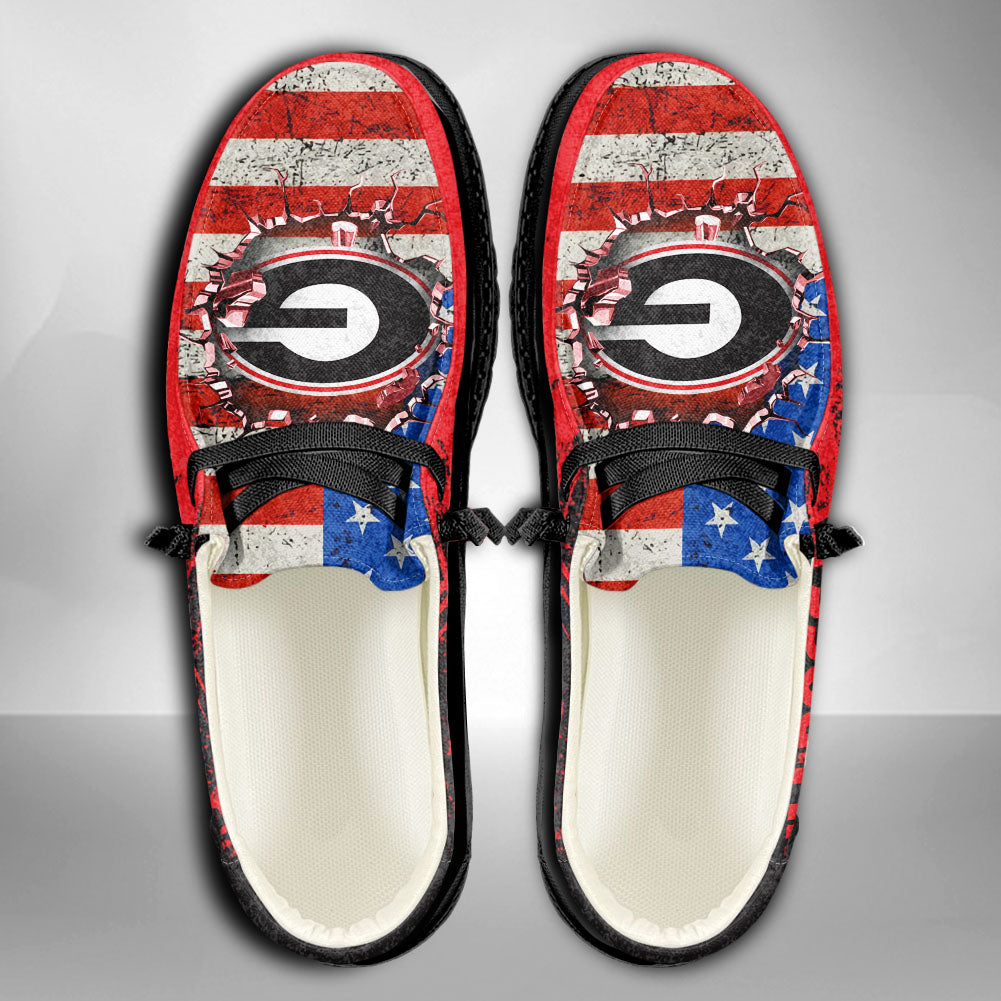 NCAA Georgia Bulldogs Custom Name Hey Dude Shoes 07 M79