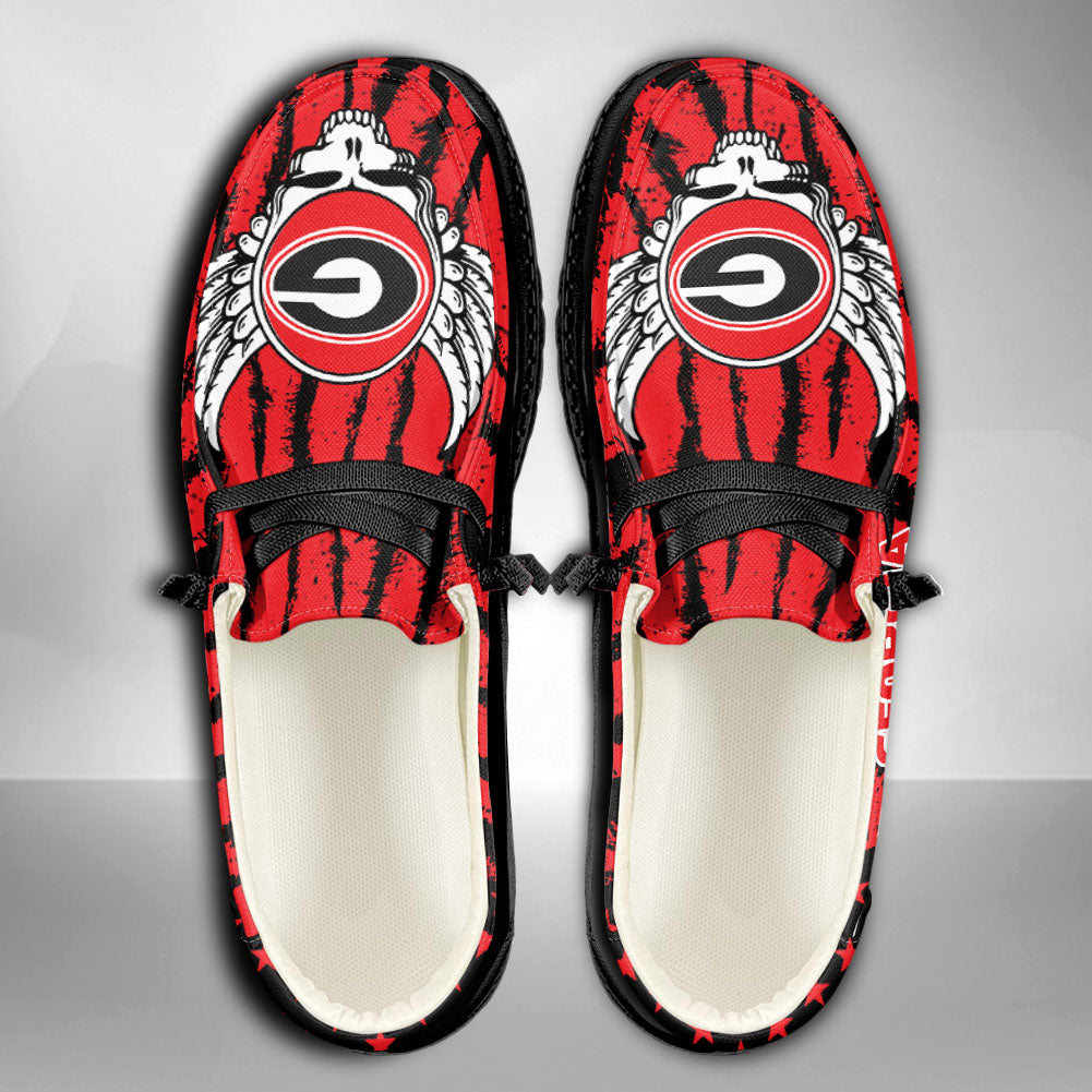 NCAA Georgia Bulldogs Custom Name Hey Dude Shoes 08 M7