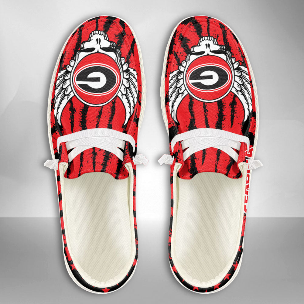 NCAA Georgia Bulldogs Custom Name Hey Dude Shoes 08 M7