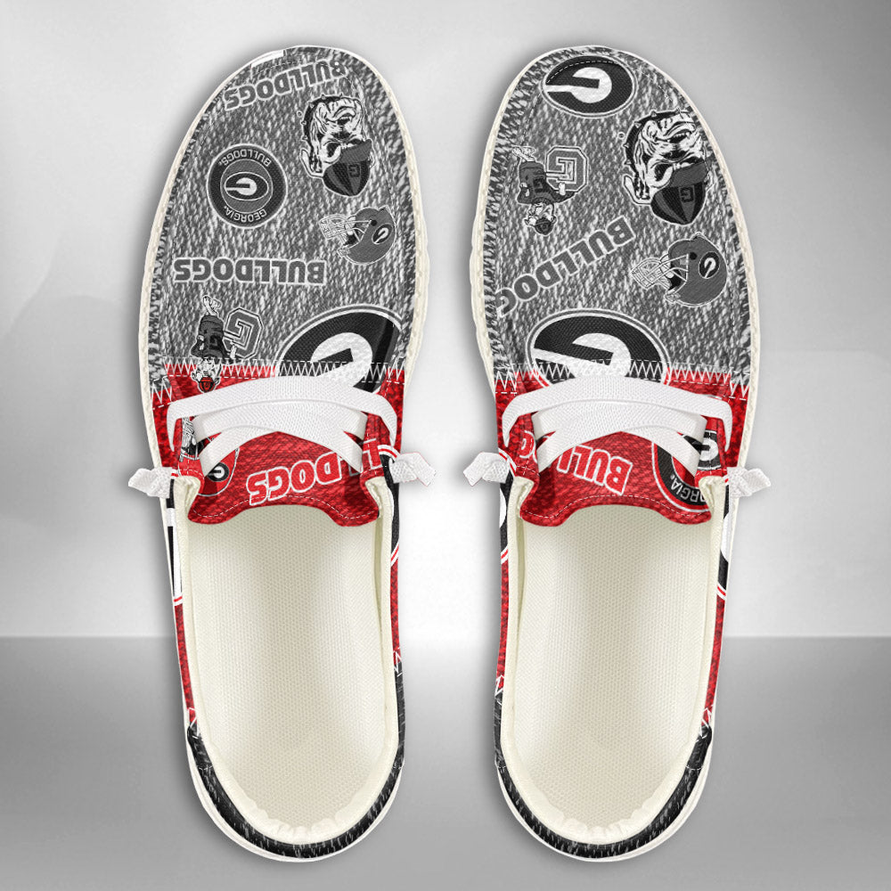 NCAA Georgia Bulldogs Custom Name Hey Dude Shoes 08 M79