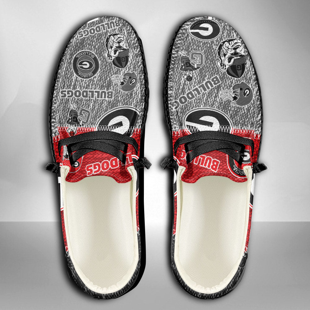 NCAA Georgia Bulldogs Custom Name Hey Dude Shoes 08 M79