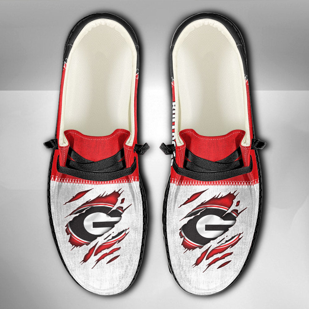 NCAA Georgia Bulldogs Custom Name Hey Dude Shoes 09 M79