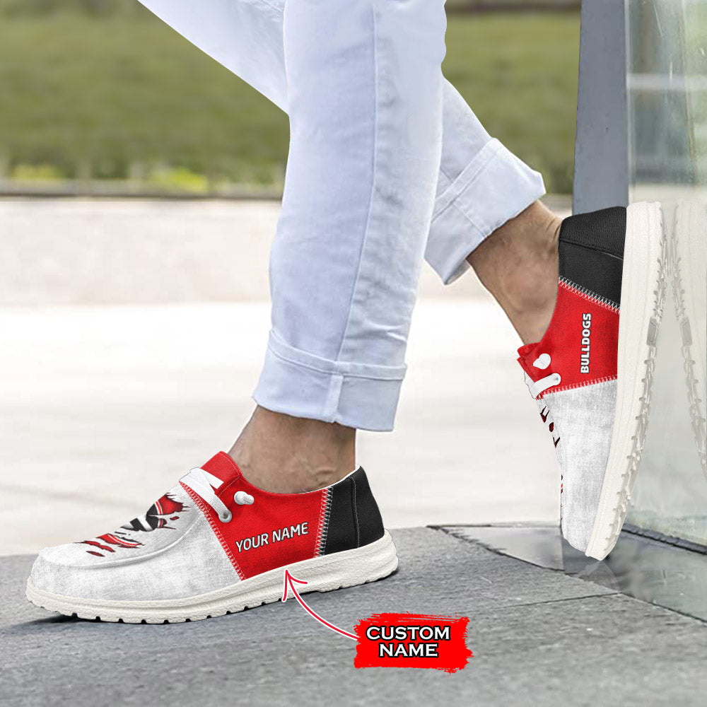 NCAA Georgia Bulldogs Custom Name Hey Dude Shoes 09 M79