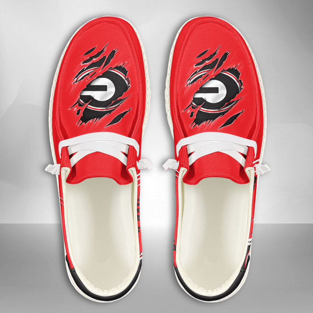 NCAA Georgia Bulldogs Custom Name Hey Dude Shoes 10 M79