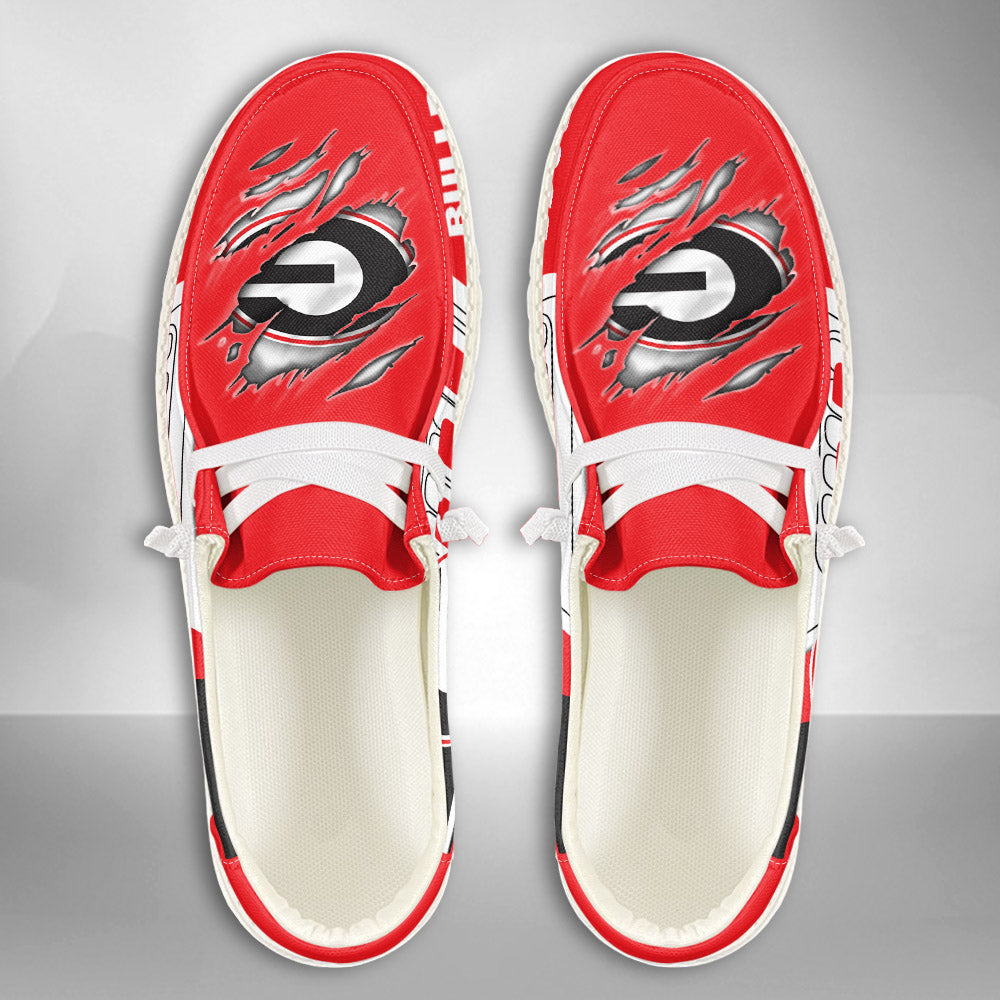 NCAA Georgia Bulldogs Custom Name Hey Dude Shoes 11 M79