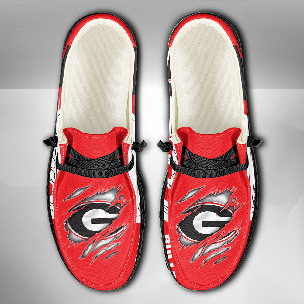 NCAA Georgia Bulldogs Custom Name Hey Dude Shoes 11 M79