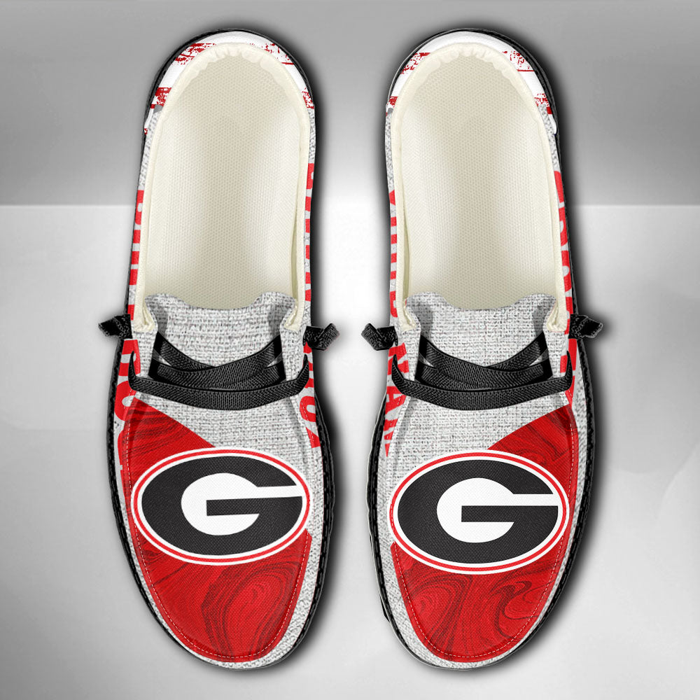 NCAA Georgia Bulldogs Custom Name Hey Dude Shoes 13 M79