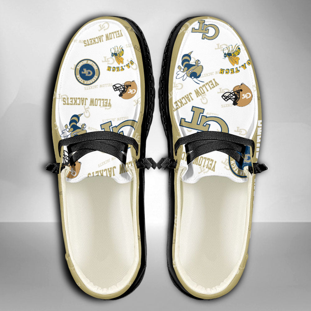 NCAA Georgia Tech Yellow Jackets Custom Name Hey Dude Shoes 01 M7