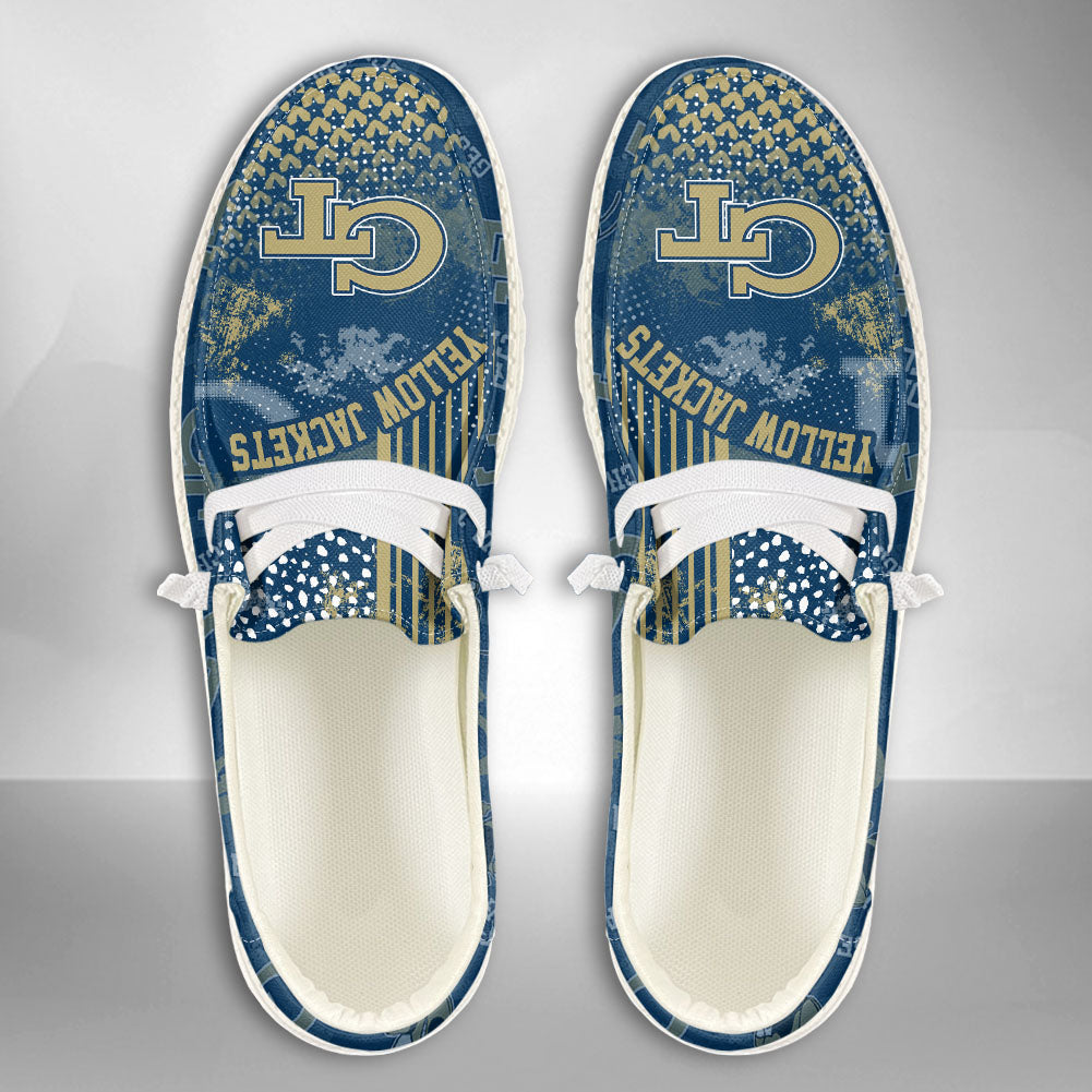 NCAA Georgia Tech Yellow Jackets Custom Name Hey Dude Shoes 03 M7