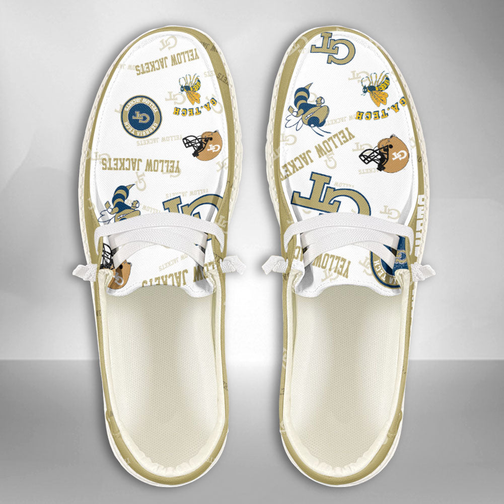 NCAA Georgia Tech Yellow Jackets Custom Name Hey Dude Shoes 04 M79