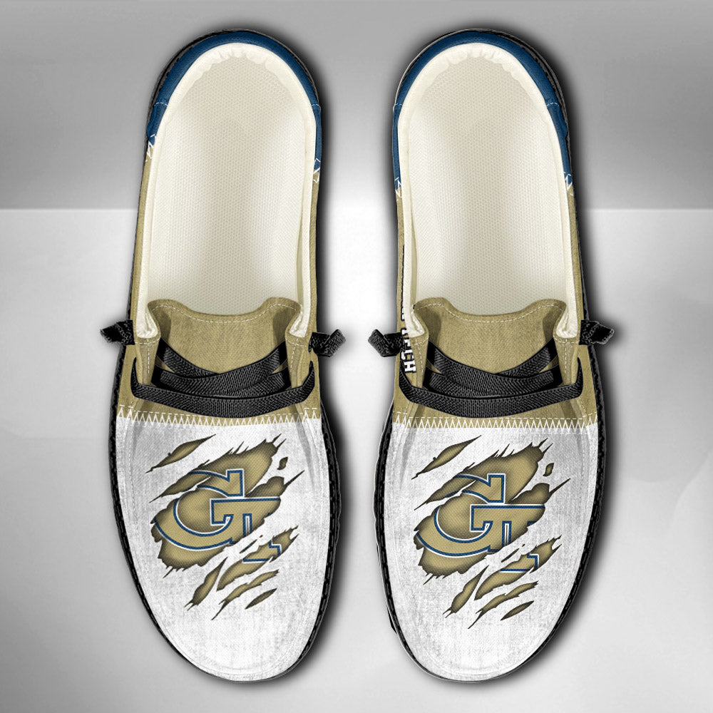 NCAA Georgia Tech Yellow Jackets Custom Name Hey Dude Shoes 09 M79