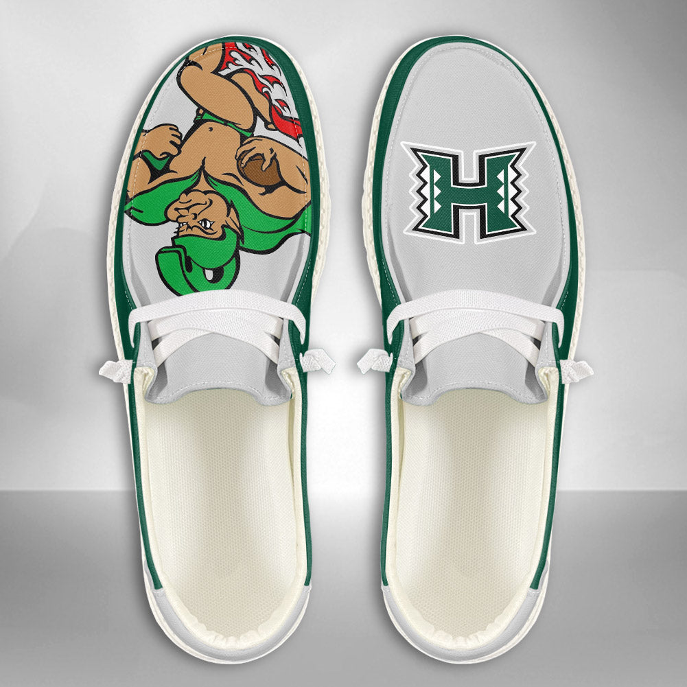 NCAA Hawaii Rainbow Warriors - Custom Name Hey Dude Shoes 02