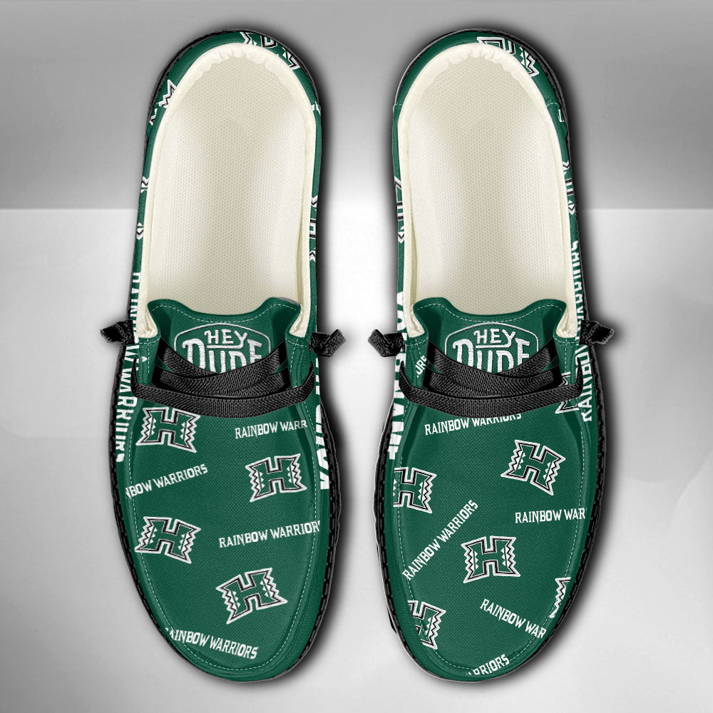 NCAA Hawaii Rainbow Warriors - Custom Name Hey Dude Shoes X03