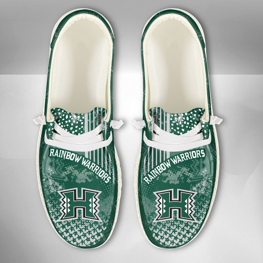 NCAA Hawaii Rainbow Warriors Custom Name Hey Dude Shoes 03 M7
