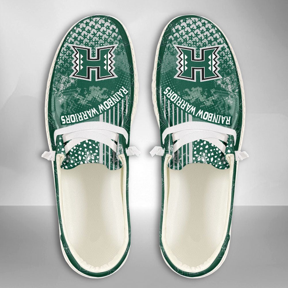NCAA Hawaii Rainbow Warriors Custom Name Hey Dude Shoes 03 M7