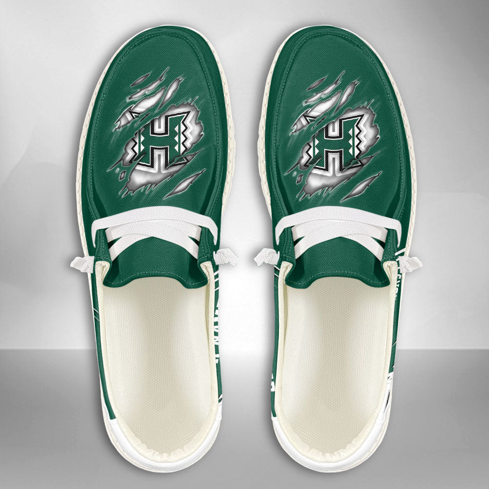 NCAA Hawaii Rainbow Warriors Custom Name Hey Dude Shoes 06 M7