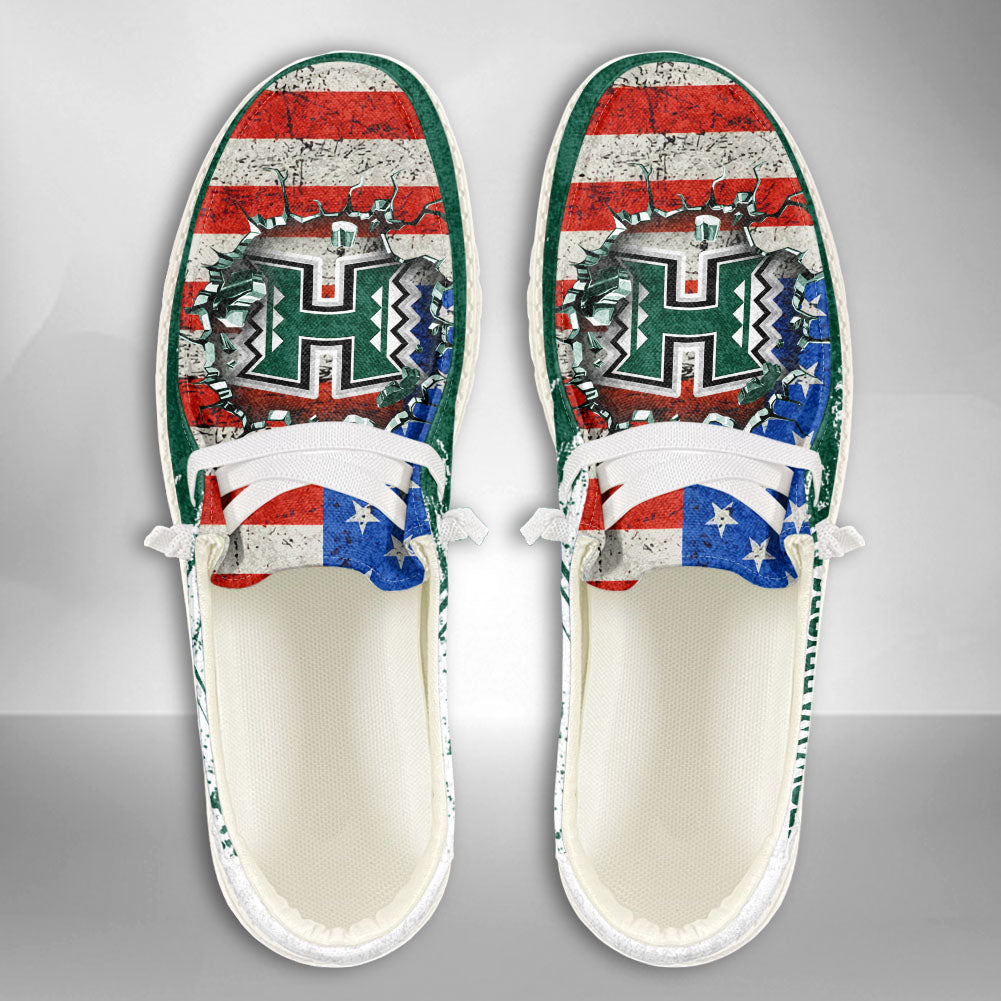 NCAA Hawaii Rainbow Warriors Custom Name Hey Dude Shoes 07 M79