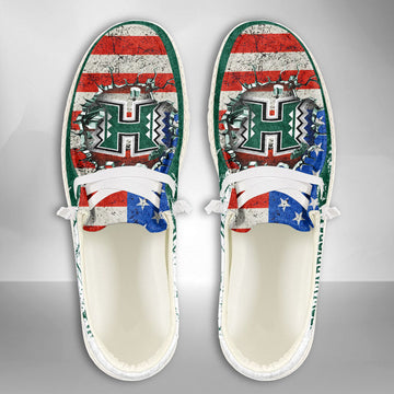 NCAA Hawaii Rainbow Warriors Custom Name Hey Dude Shoes 07 M79