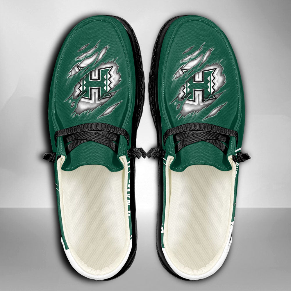 NCAA Hawaii Rainbow Warriors Custom Name Hey Dude Shoes 10 M79