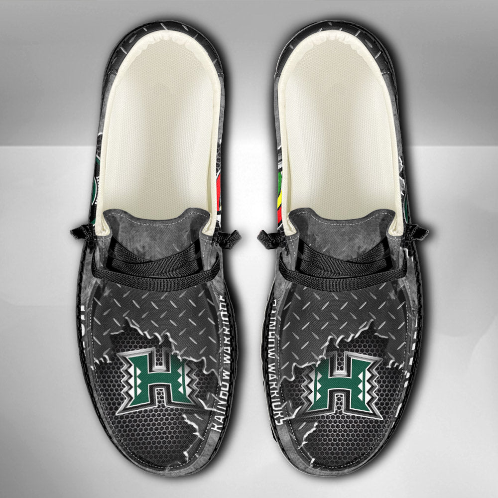 NCAA Hawaii Rainbow Warriors Custom Name Hey Dude Shoes 15 M79