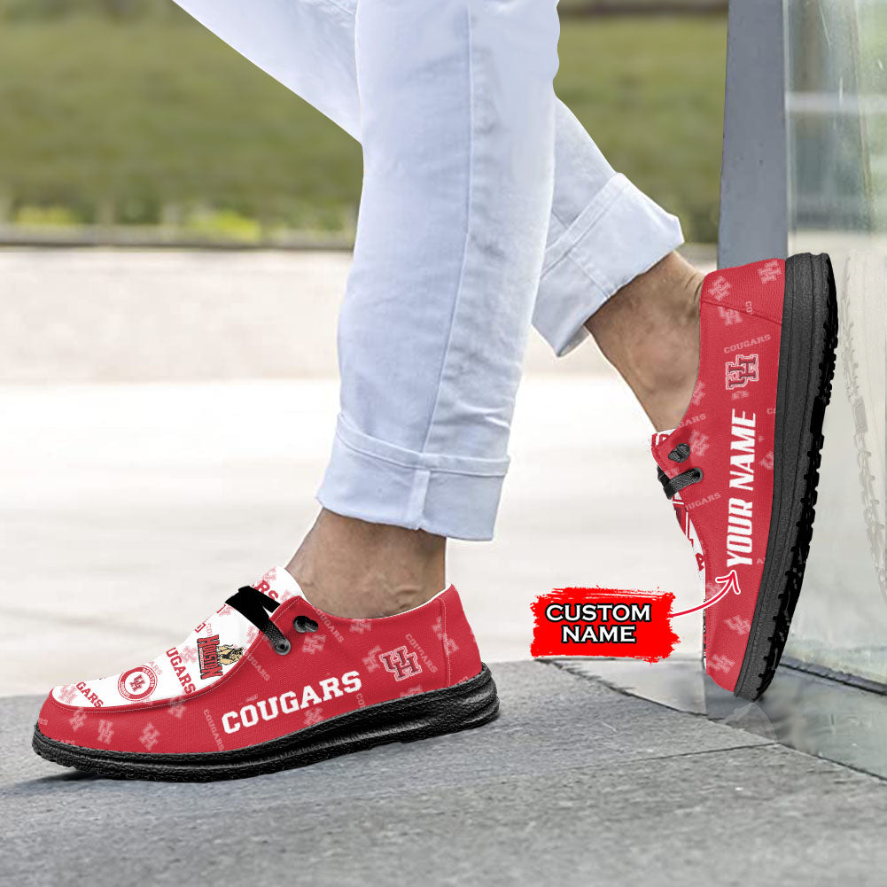 NCAA Houston Cougars Custom Name Hey Dude Shoes 01 M7