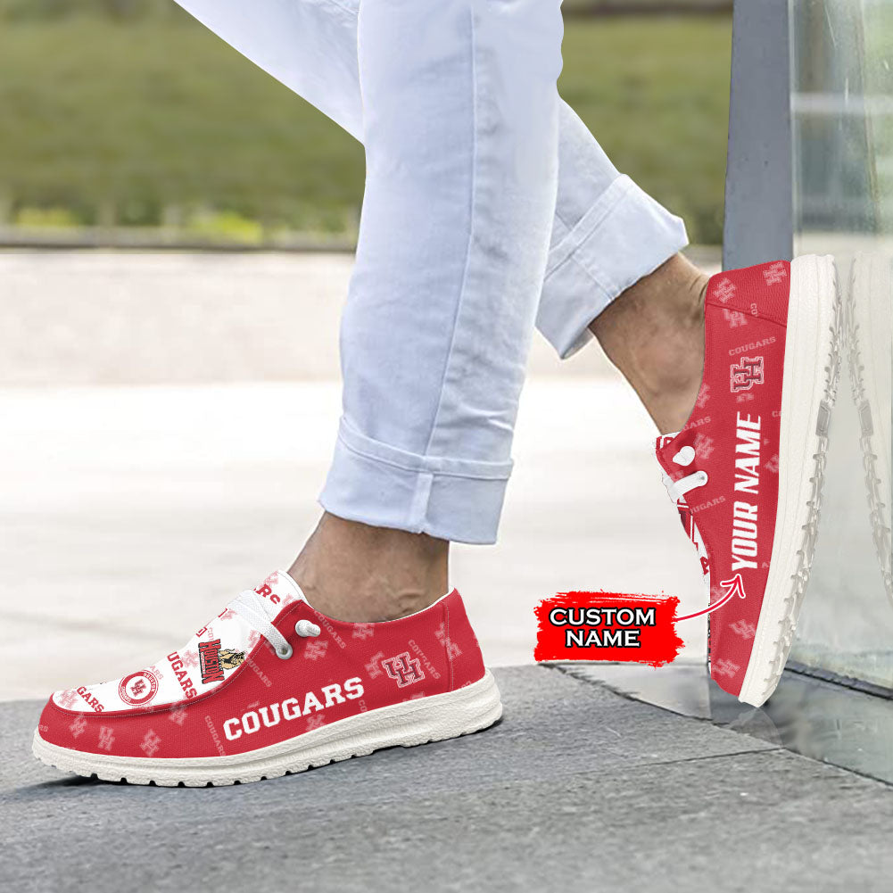 NCAA Houston Cougars Custom Name Hey Dude Shoes 04 M79