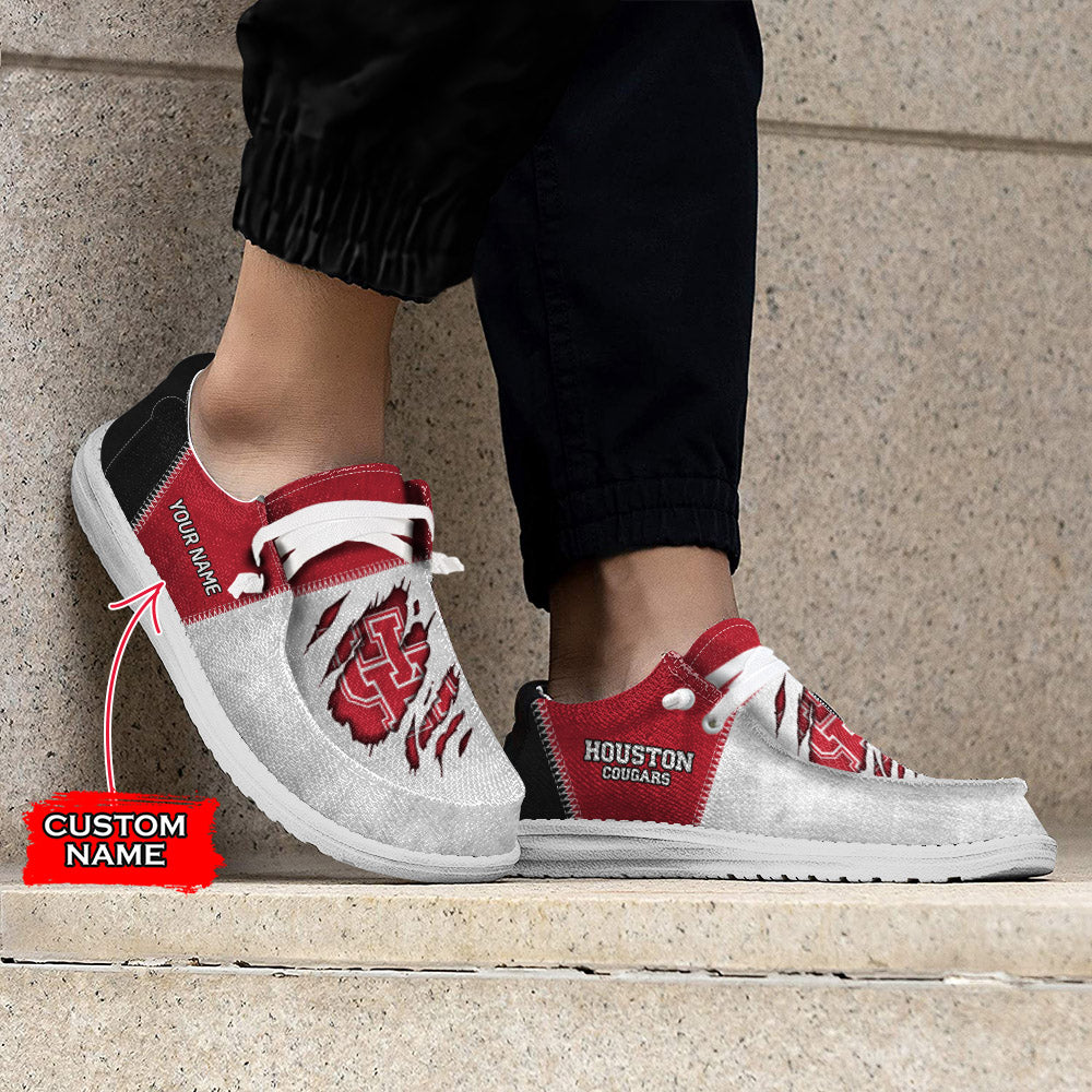 NCAA Houston Cougars Custom Name Hey Dude Shoes 09 M79