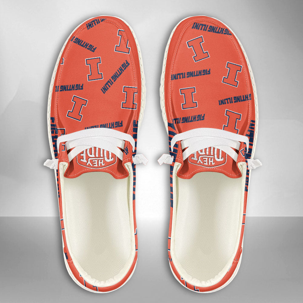 NCAA Illinois Fighting Illini - Custom Name Hey Dude Shoes X03