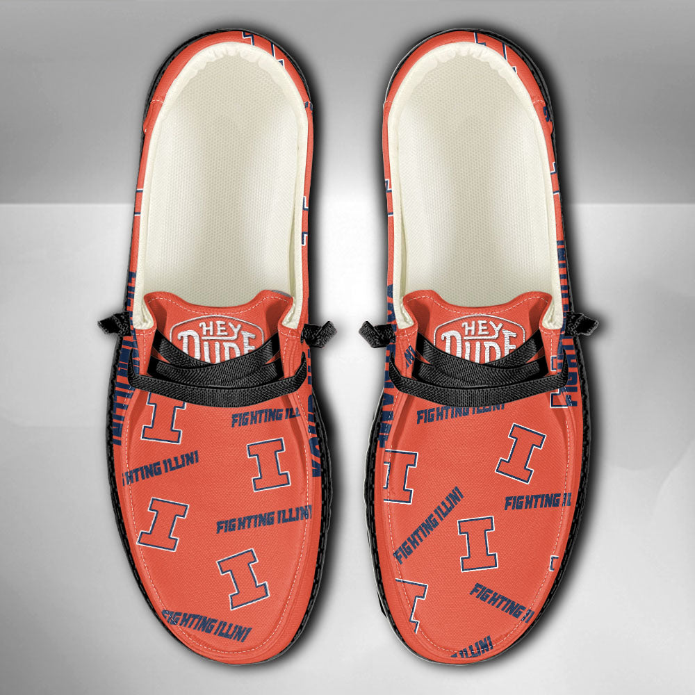 NCAA Illinois Fighting Illini - Custom Name Hey Dude Shoes X03