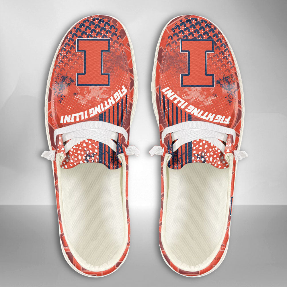 NCAA Illinois Fighting Illini Custom Name Hey Dude Shoes 03 M7
