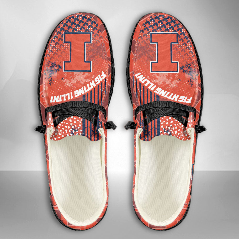 NCAA Illinois Fighting Illini Custom Name Hey Dude Shoes 03 M7