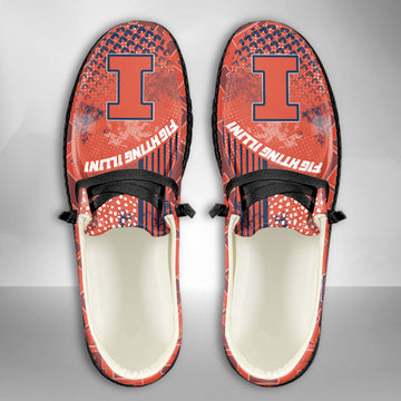 NCAA Illinois Fighting Illini Custom Name Hey Dude Shoes 03 M7