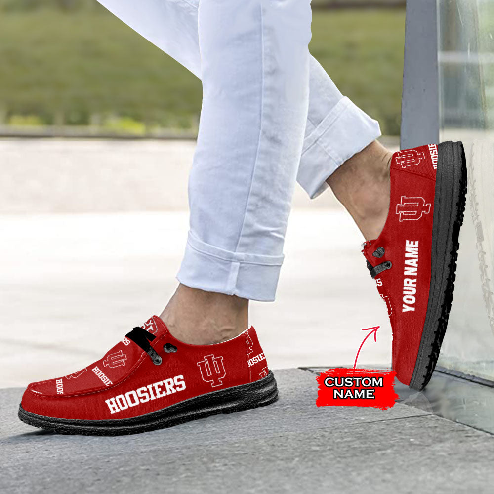 NCAA Indiana Hoosiers - Custom Name Hey Dude Shoes X03