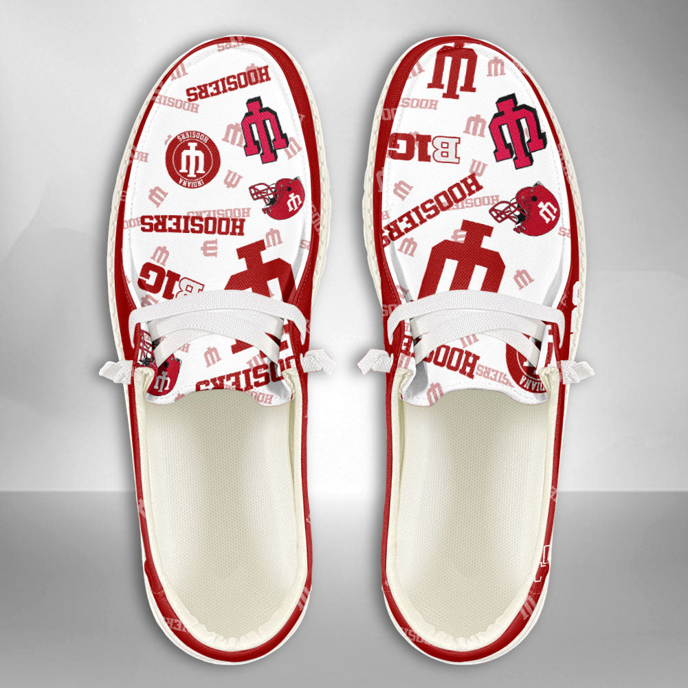 NCAA Indiana Hoosiers Custom Name Hey Dude Shoes 02 M12