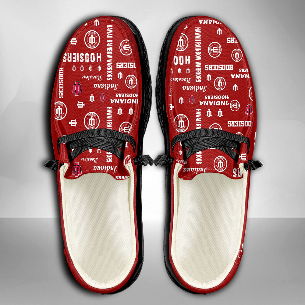 NCAA Indiana Hoosiers Custom Name Hey Dude Shoes 04 M12