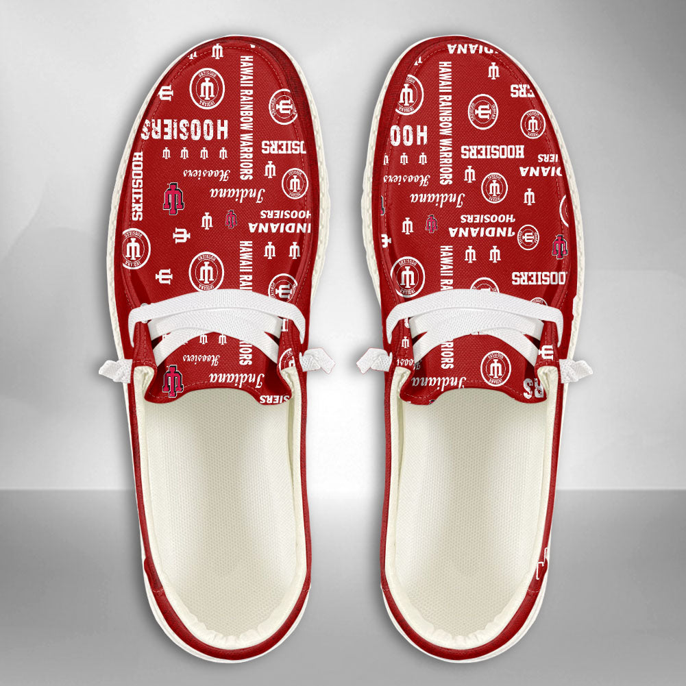 NCAA Indiana Hoosiers Custom Name Hey Dude Shoes 04 M12