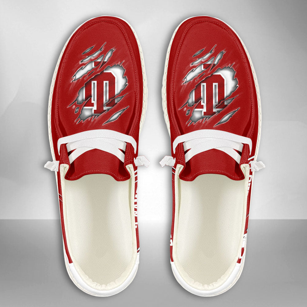 NCAA Indiana Hoosiers Custom Name Hey Dude Shoes 10 M79