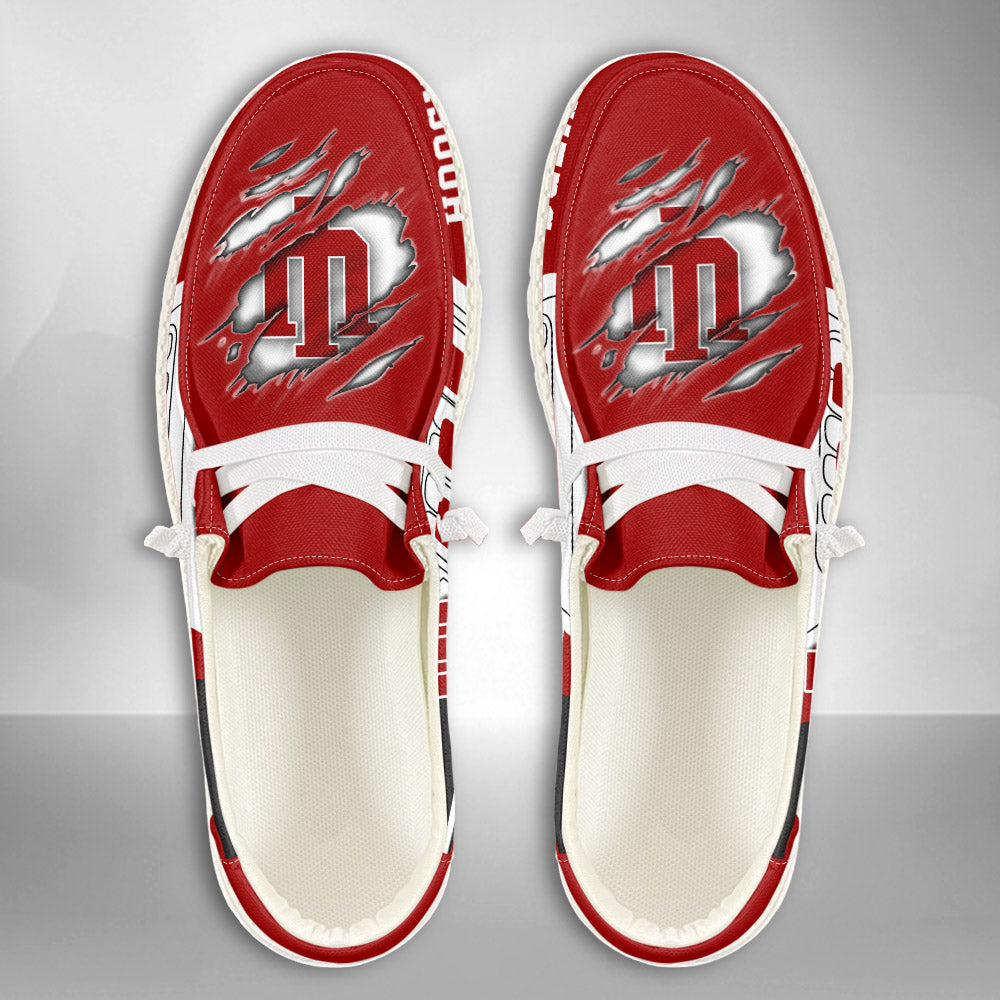 NCAA Indiana Hoosiers Custom Name Hey Dude Shoes 11 M79