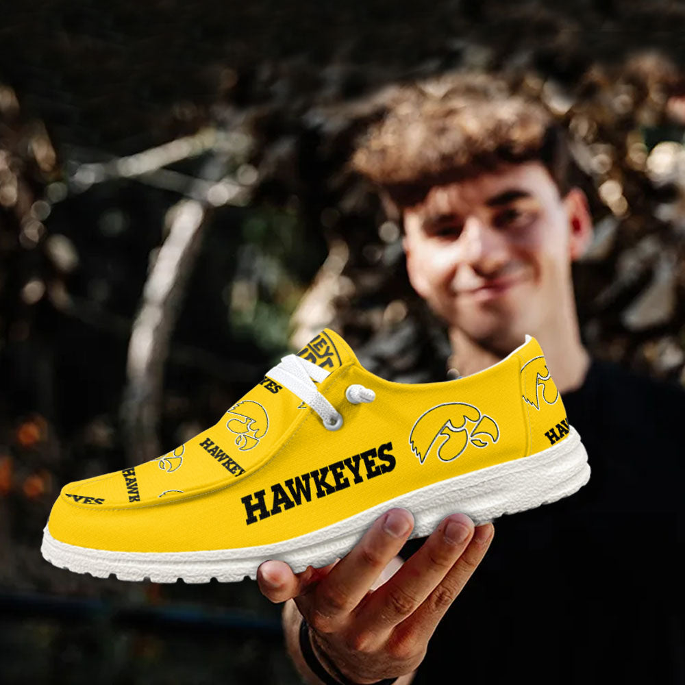 NCAA Iowa Hawkeyes - Custom Name Hey Dude Shoes 02