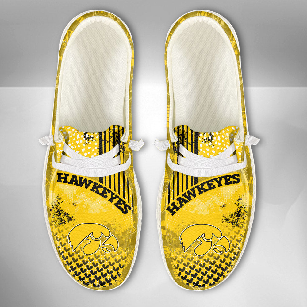 NCAA Iowa Hawkeyes Custom Name Hey Dude Shoes 03 M7