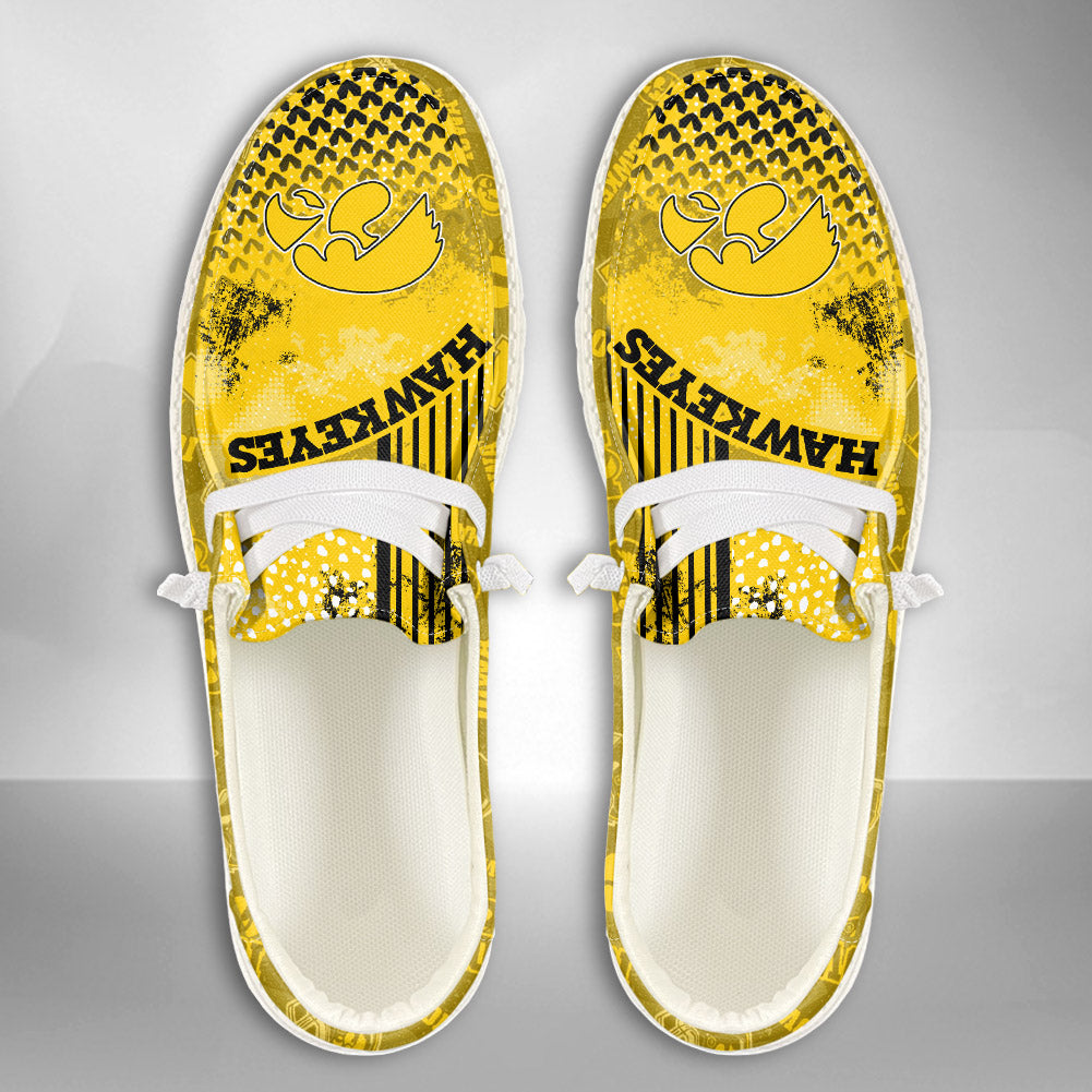 NCAA Iowa Hawkeyes Custom Name Hey Dude Shoes 03 M7