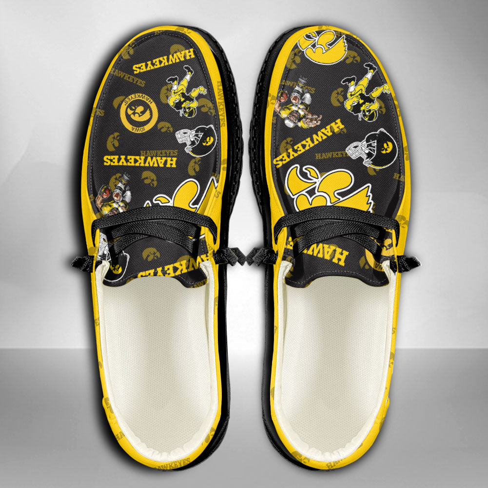 NCAA Iowa Hawkeyes Custom Name Hey Dude Shoes 04