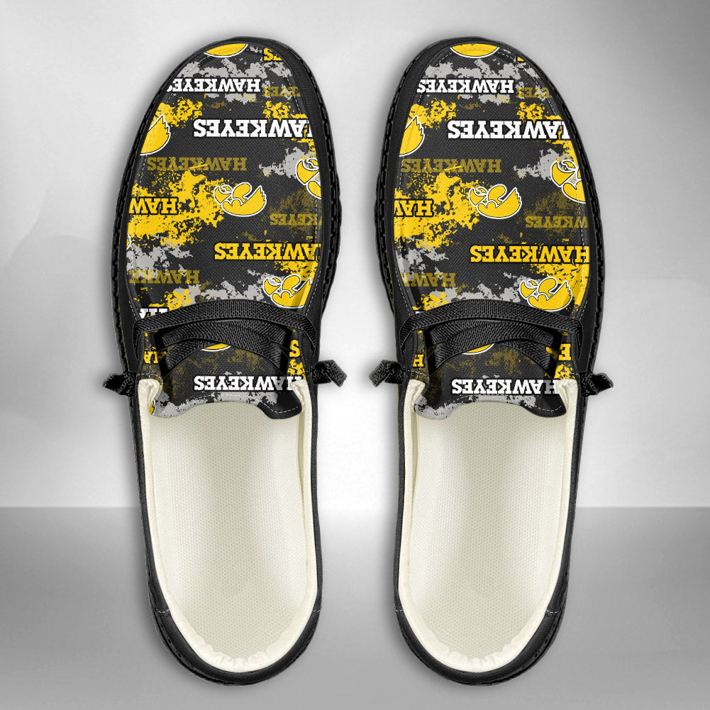 NCAA Iowa Hawkeyes Custom Name Hey Dude Shoes 05 M22