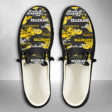 NCAA Iowa Hawkeyes Custom Name Hey Dude Shoes 05 M22